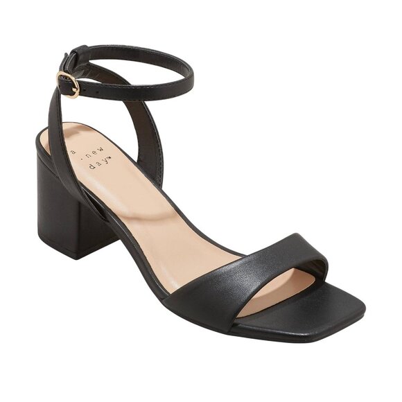 NWT A New Day Womens Block Sonora Heels 83821207 Black 11M - Picture 1 of 10